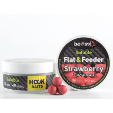 Бойли Baitex пилящі Flat & Feeder Strawberry 10 мм (45 шт)