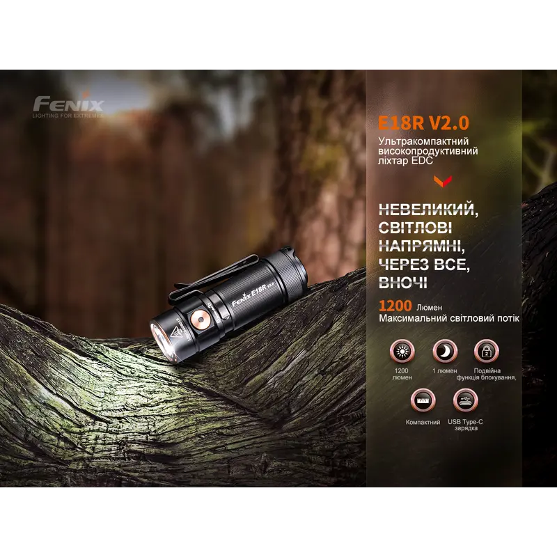 Ліхтар ручний Fenix E18R V2.0 Ліхтар ручний Fenix E18R V2.0