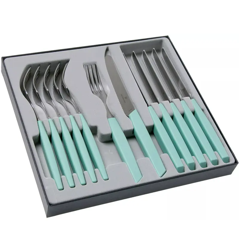 Набор кухонный Swiss Modern Table Set 12шт с мятн. ручкой (6 ножей tomato, 6 вилок) Набор кухонный Swiss Modern Table Set 12шт с мятн. ручкой (6 ножей tomato, 6 вилок)