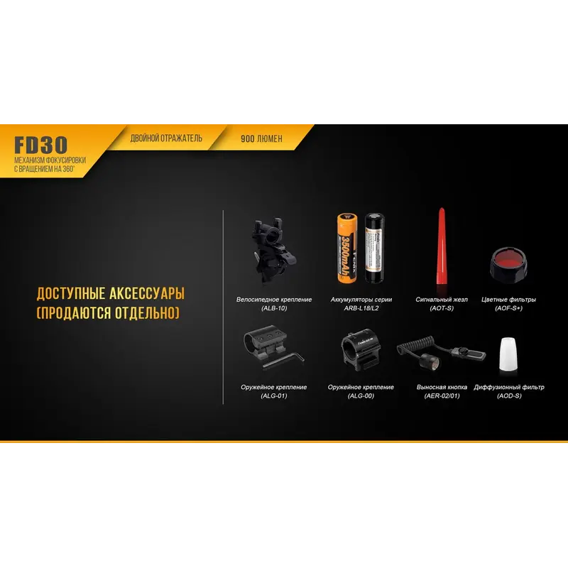 Ліхтар ручний Fenix FD30 з акумулятором Ліхтар ручний Fenix FD30 з акумулятором