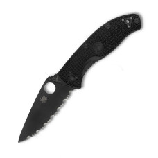 Ніж складний Spyderco Tenacious Black Blade FRN, серейтор (C122SBBK)