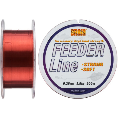 Волосінь Brain Feeder 300 m 0,26 mm #2.5, 5.8 kg, 12.8 lb, ц.: copper
