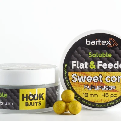 Бойли Baitex пилящі Flat & Feeder Sweet Corn 10 мм (45 шт)