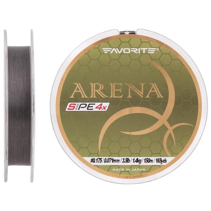 Шнур Favorite Arena PE 4x 150m (silver gray) #0.175/0.071mm 3.5lb/1.4kg Шнур Favorite Arena PE 4x 150m (silver gray) #0.175/0.071mm 3.5lb/1.4kg