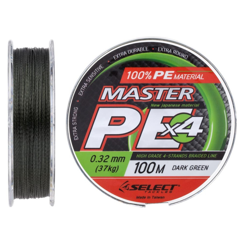 Шнур Select Master PE 100m (темн.-зел.) 0.32мм 37кг