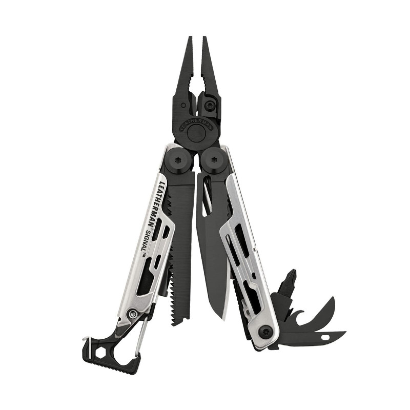 Мультиінструмент Leatherman SIGNAL BLACK & SILVER, синтетичний чохол, картонна коробка