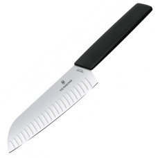 ДубльКухонный нож Victorinox Swiss Modern Santoku 17см рифл. с черн. ручкой (блистер)