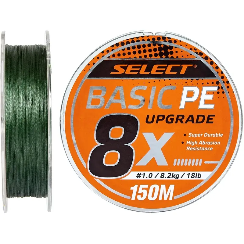 Шнур Select Basic PE 8x 150m (темн-зел.) #1.0/0.14mm 18lb/8.2kg Шнур Select Basic PE 8x 150m (темн-зел.) #1.0/0.14mm 18lb/8.2kg