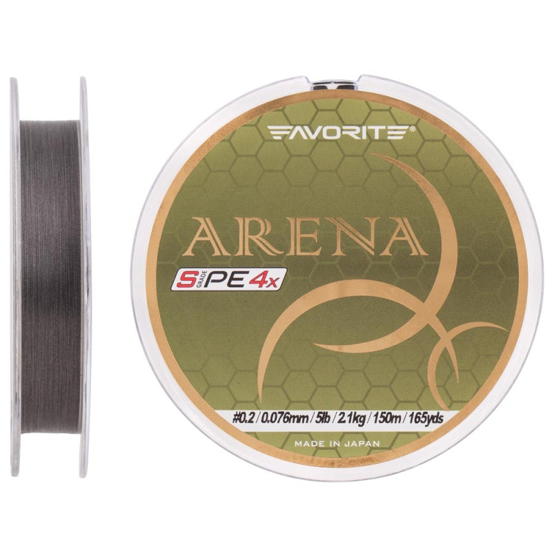 Шнур Favorite Arena PE 4x 150m (silver gray) #0.2/0.076mm 5lb/2.1kg