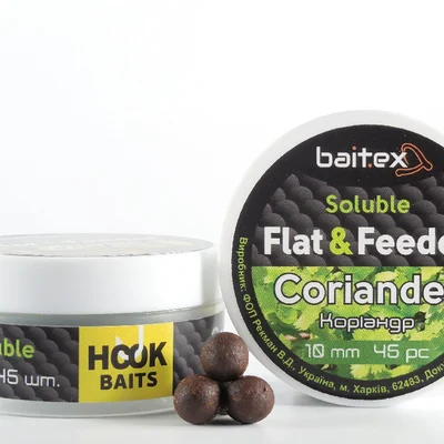 Бойли Baitex пилящі Flat & Feeder Coriander 10 мм (45 шт)
