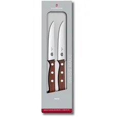 Набор кухонный Wood Steak Set 2 ножа 12см волн. с дерев. ручкой (GB)