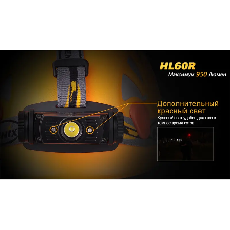 Ліхтар налобний Fenix HL60R Cree XM-L2 U2 Neutral White LED Ліхтар налобний Fenix HL60R Cree XM-L2 U2 Neutral White LED