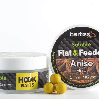 Бойли Baitex пилящі Flat & Feeder Anise 10 мм (45 шт)