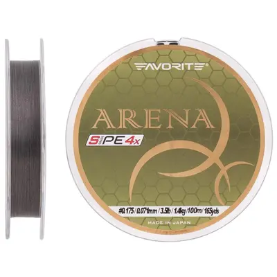 Шнур Favorite Arena PE 4x 100m (silver gray) #0.175/0.071mm 3.5lb/1.4kg