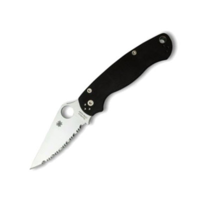 Ніж складний Spyderco Para Military 2 G-10 Black, серрейтор (C81GS2)