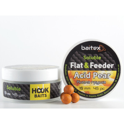 Бойли Baitex пилящі Flat & Feeder Acid Pear 10 мм (45 шт)