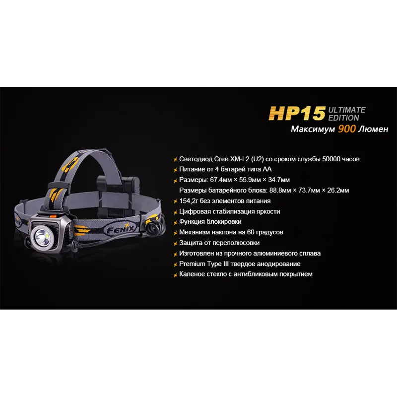 Ліхтар налобний Fenix HP15 UE Ліхтар налобний Fenix HP15 UE
