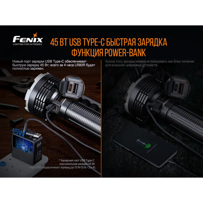 Ліхтар ручний Fenix LR80R Ліхтар ручний Fenix LR80R