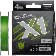 Шнур Favorite X1 PE 4x 150m (l.green) #0.5/0.117mm 9lb/4.1kg