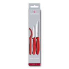 Набор кухонный Victorinox SwissClassic Paring Set 3шт с красной ручкой (Vx67111.31)