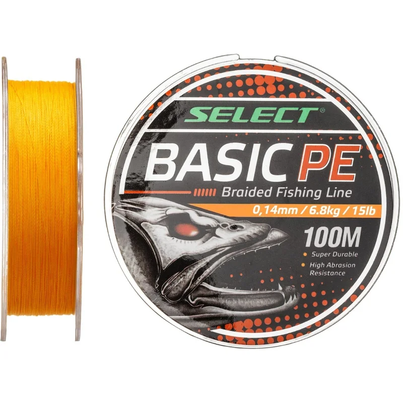 Шнур Select Basic PE 100m (помаранчовий) 0.16mm 18lb/8.3kg