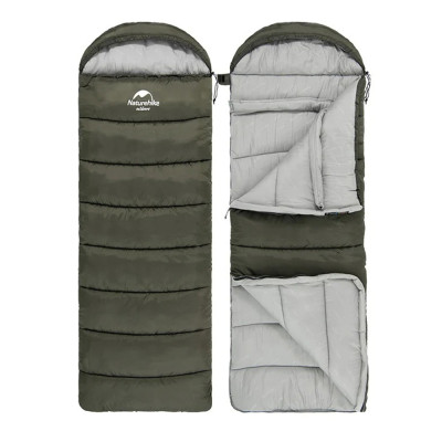 Спальник з капюшоном Naturehike U150 NH20MSD07, (11°C), лівий, зелений