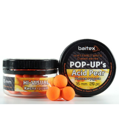 Бойли Baitex Pop-Ups Acid Pear 15мм (20шт)