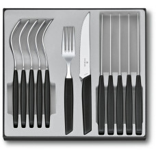 Набор кухонный Victorinox Swiss Modern Table Set 12шт с черн. ручкой (6 ножей steak, 6 вилок)