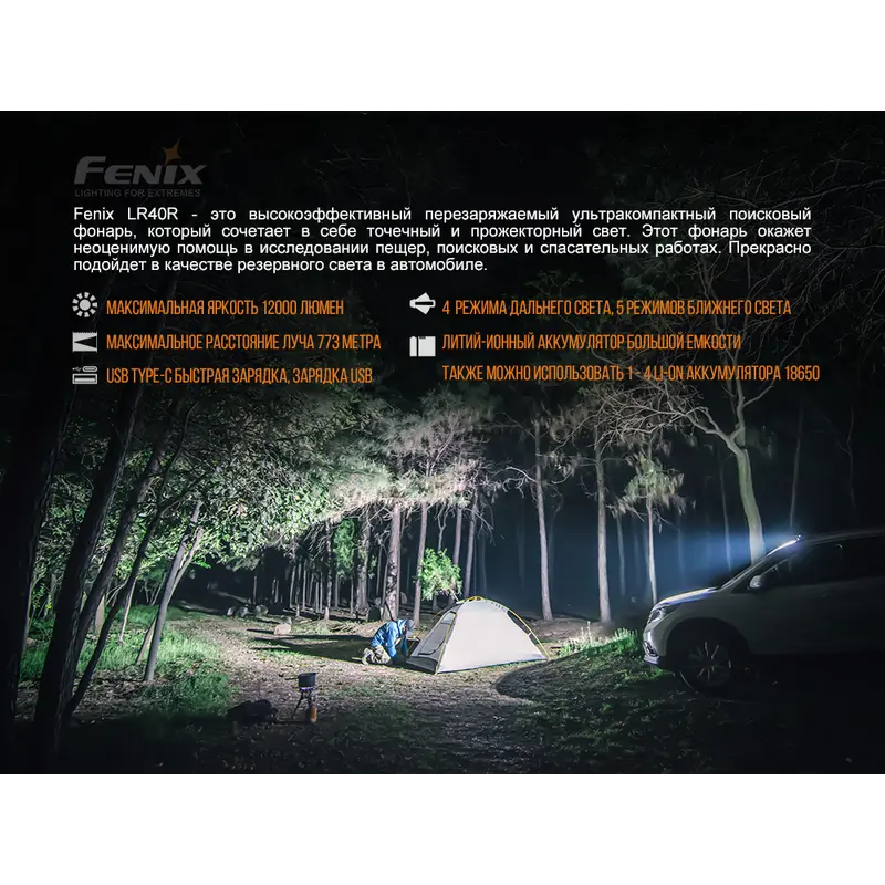 Ліхтар ручний Fenix LR40R Ліхтар ручний Fenix LR40R