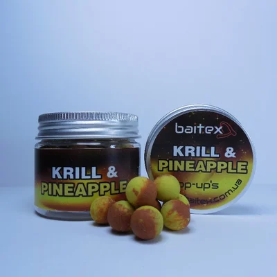 Бойли Baitex Pop-Ups Krill & Pineapple 12мм (30шт)