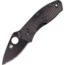 Ніж Spyderco Ambitious FRN Black Blade, серрейтор (C148SBBK)