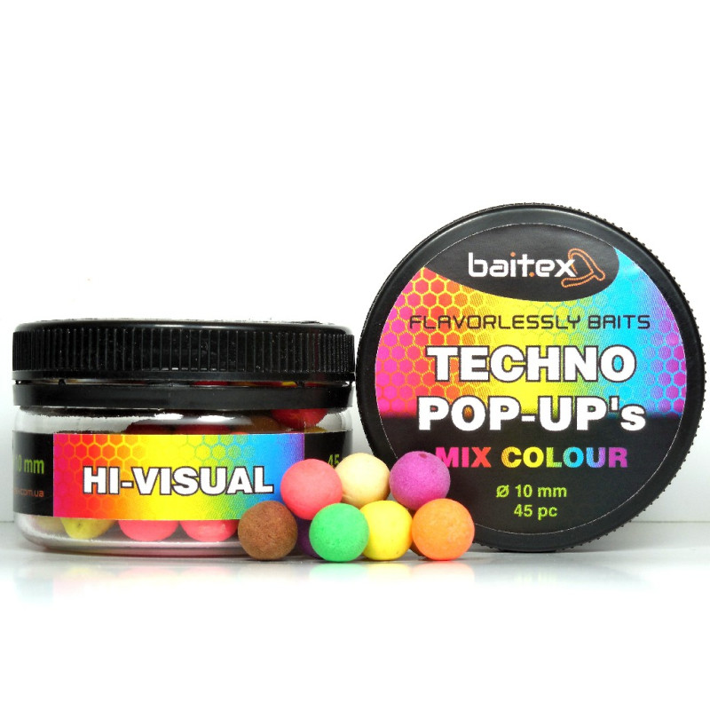 Бойли Baitex Tehno Pop-Ups color mix 10мм (45шт)