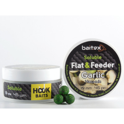 Бойли Baitex пилящі Flat & Feeder Garlic 10 мм (45 шт)