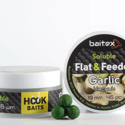 Бойли Baitex пилящі Flat & Feeder Garlic 10 мм (45 шт)