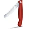 Кухонный нож Victorinox SwissClassic Foldable Paring 11см закругл.нос, волн. с крас. ручкой (блистер)