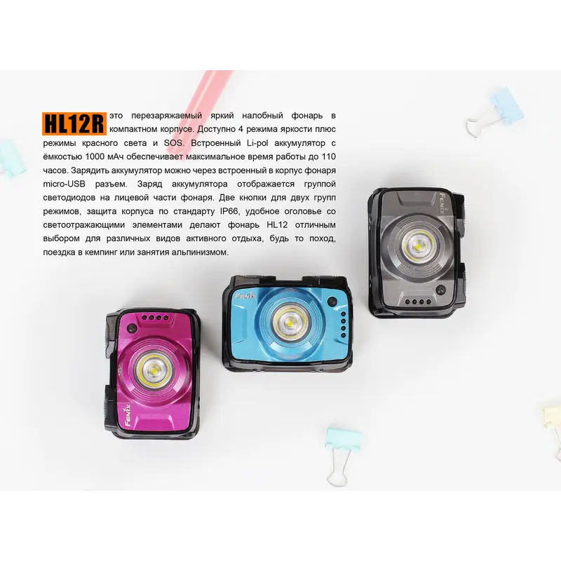 Ліхтар налобний Fenix HL12R блакитний Ліхтар налобний Fenix HL12R блакитний