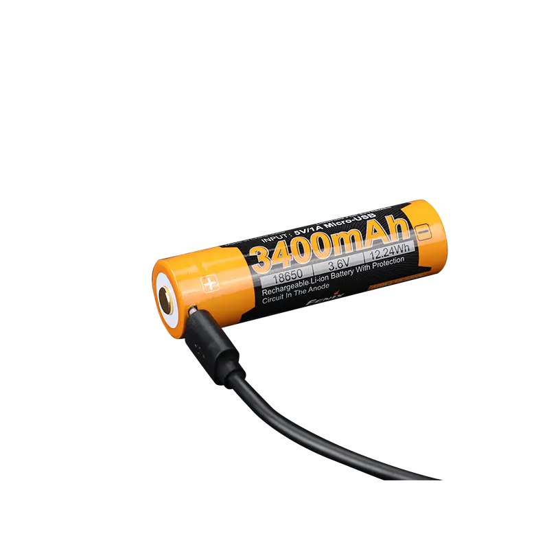 Акумулятор 18650 Fenix (3400 mAh) micro usb зарядка Акумулятор 18650 Fenix (3400 mAh) micro usb зарядка