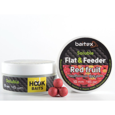 Бойли Baitex пилящі Flat & Feeder Red Fruit 10 мм (45 шт)