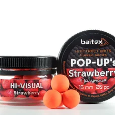 Бойли Baitex Pop-Ups Strawberry 15мм (20шт)