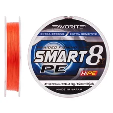 Шнур Favorite Smart PE 8x 150м (red orange) #1.0/0.171mm 12lb/8.7kg