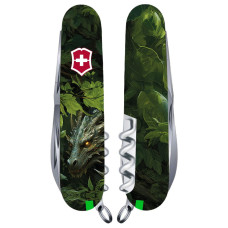 Складаний ніж Victorinox HUNTSMAN ZODIAC Зелений дерев'яний дракон 1.3713.3.Z3240p