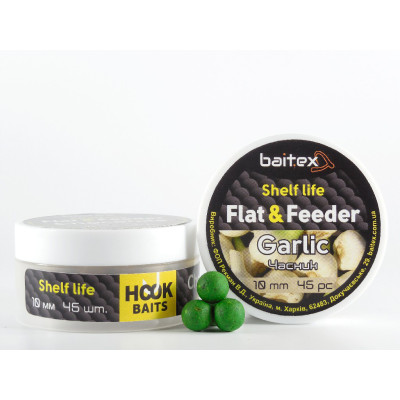 Бойли Baitex варені Flat & Feeder Garlic 10 мм (45 шт)