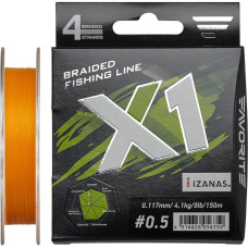 Шнур Favorite X1 PE 4x 150m (orange) #0.5/0.117mm 9lb/4.1kg