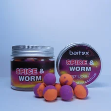 Бойли Baitex Pop-Ups Spice & Worm 12мм (30шт)