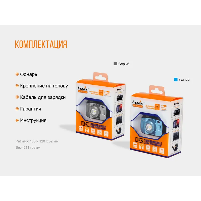 Ліхтар налобний Fenix HL32R блакитний Ліхтар налобний Fenix HL32R блакитний