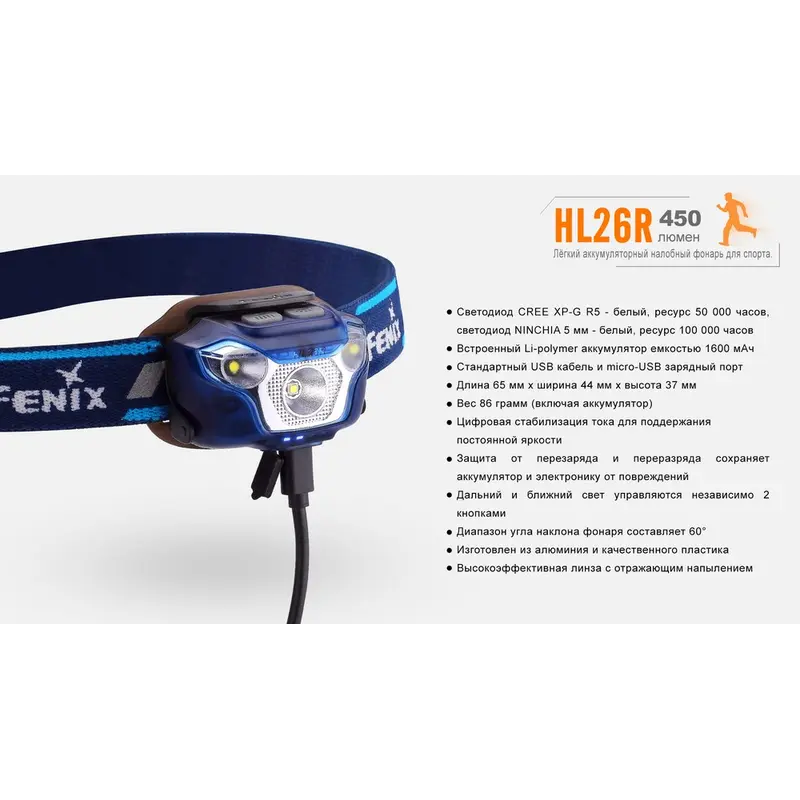 Ліхтар налобний Fenix HL26R жовтий Ліхтар налобний Fenix HL26R жовтий