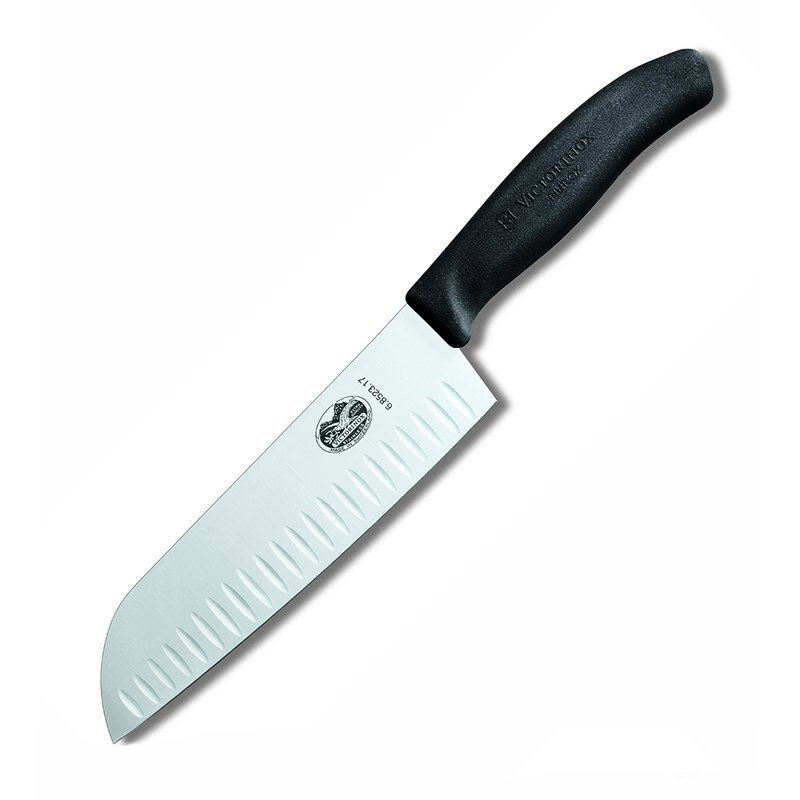 Ніж кухонний Victorinox SwissClassic Santoku 17 см в блістері чорний (Vx68523.17B)