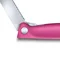 Кухонный нож Victorinox SwissClassic Foldable Paring 11см закругл.нос, волн. с роз. ручкой (блистер)