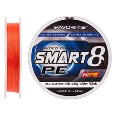 Шнур Favorite Smart PE 8x 150м (red orange) #1.2/0.187mm 15lb/9.5kg