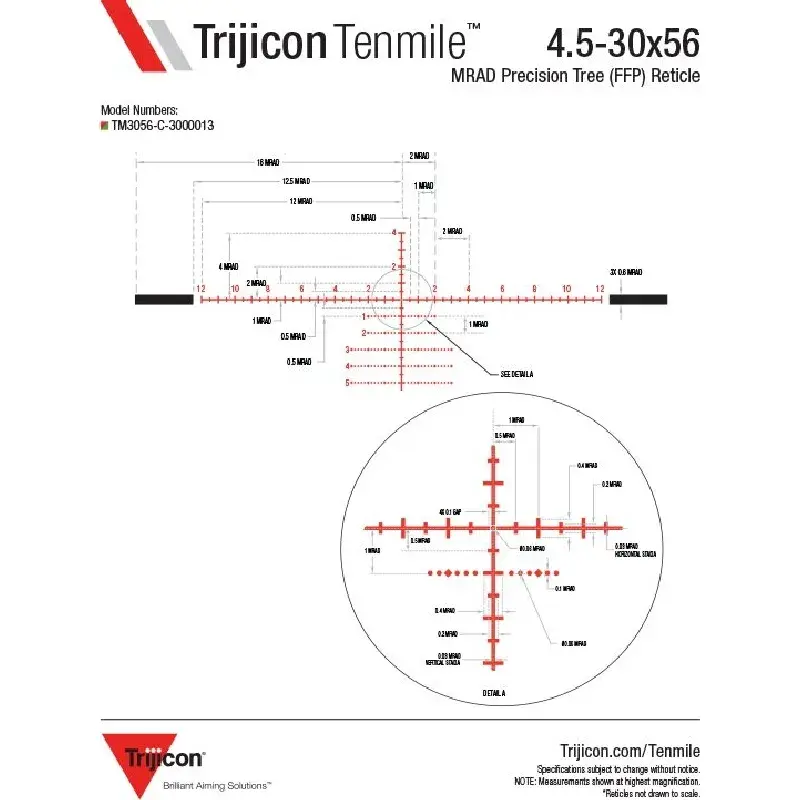 Приціл оптичний Trijicon Tenmile 4.5-30x56 Red/Green MRAD Precision Tree FFP Приціл оптичний Trijicon Tenmile 4.5-30x56 Red/Green MRAD Precision Tree FFP